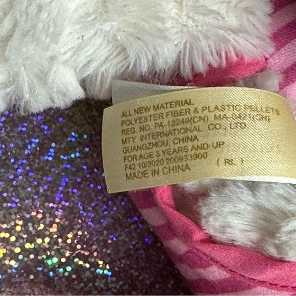 Unicorn Sleepy Caps Plush Fyala Stuffed Unicorn Plush Pink & White Rainbow - Picture 10 of 11